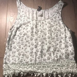 Rose Print Crop Tank